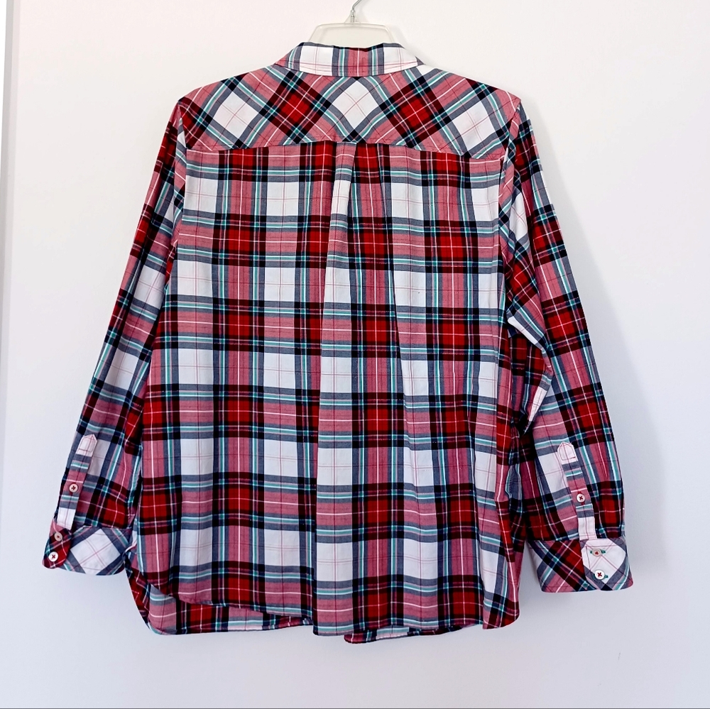Talbots Plaid Cotton Button Down Shirt, Size XLp - Picture 2 of 16